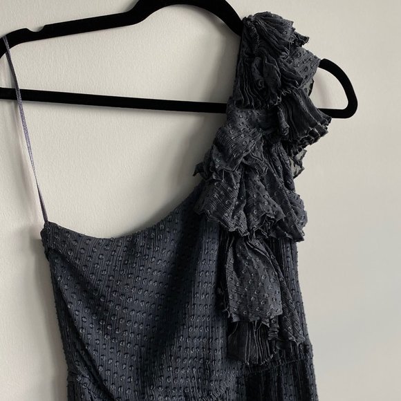 REBECCA TAYLOR Grey Single-Shoulder Dress - Picture 3 of 6